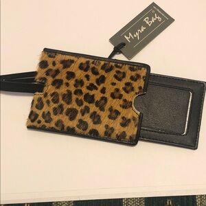 Myra Bag Leopard Pattern Card Holder with Black Trim